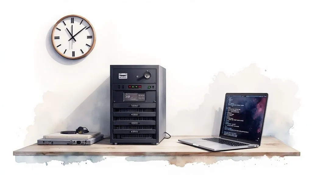 A person monitoring multiple screens displaying live stream data and analytics